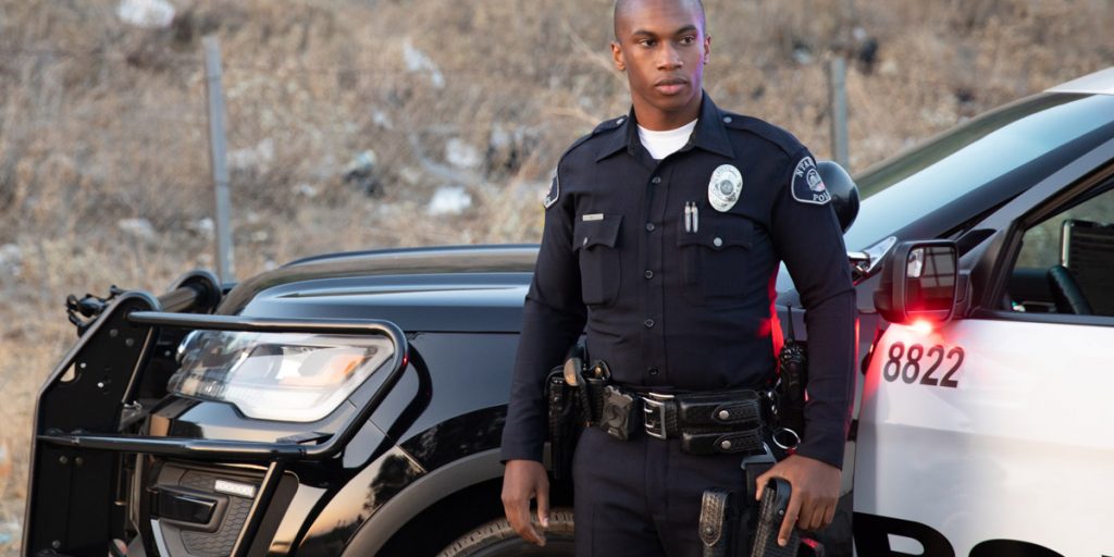 Police officer with Safariland® duty gear