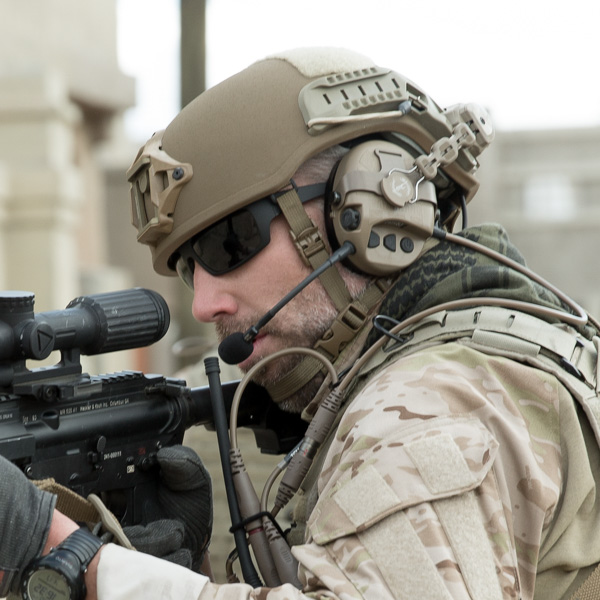 Military Operator in a Delta Helmet and Liberator Headset