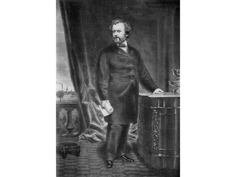 1859 engraving portrait of Samuel Colt.scanned from  Paterson Pistols, by James E. Serven and Carl Metzger; published, 1946
