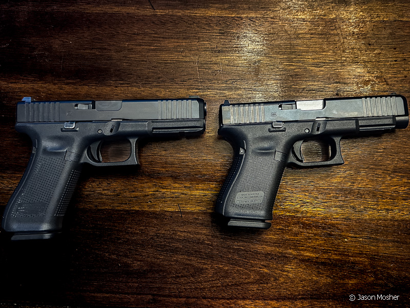Glock 17 and Glock 49 pistols.