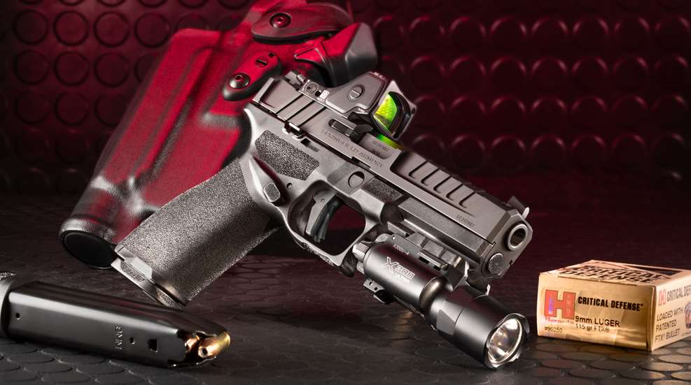 In an review for Shooting Journal, an official journal of the NRA, Tamara Keels says "[The Echelon] ... seems determined to burst out of that confining image and grab the duty-gun bull by the horns. As if to transmit that intent as clearly as possible, the sample pistol arrived with a Trijicon RMR already mounted and a SureFire X300U in the box, as well as a Safariland gun bucket of the type you’d see on the hip of some SWAT or SOCOM dude, rotating SLS optics-protecting hood and all. That’s not a setup for casual paper-punching at the neighborhood indoor range.