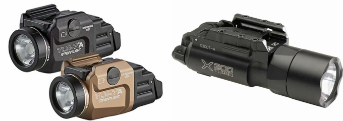 Streamlight TLR-7A and Surefire X300T weapon lights