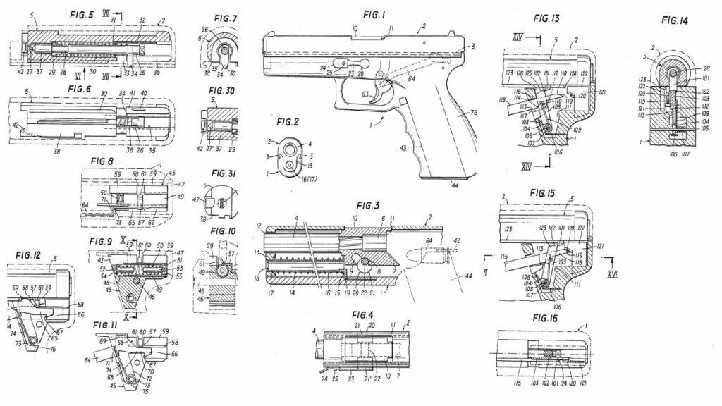 Glock 17 patent drawing