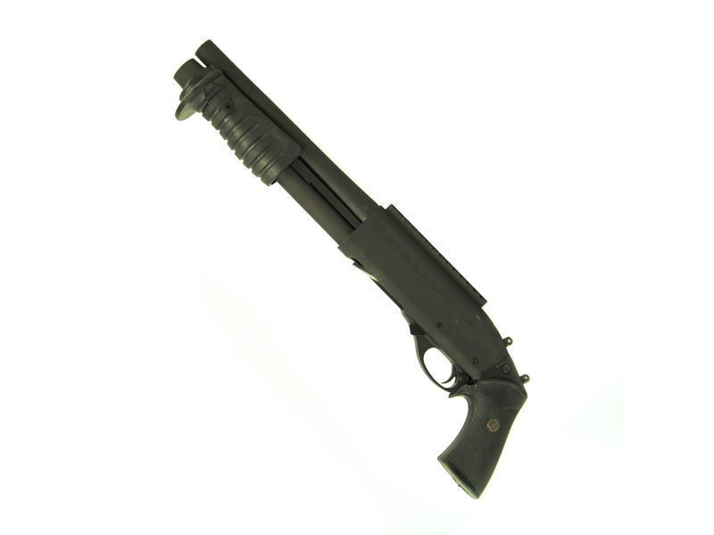 The Remington MCS allowed the military to convert a fighting shotgun to a breaching shotgun with ease. Combat shotguns image.