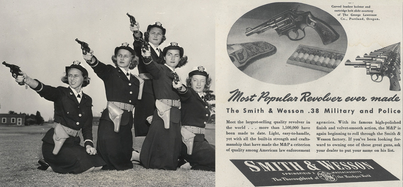 vintage advertisement for smith & wesson m&P revolvers