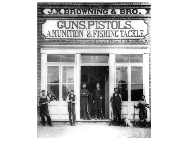 Browning Brothers gun shop, Ogden, Utah Territory, 1882.