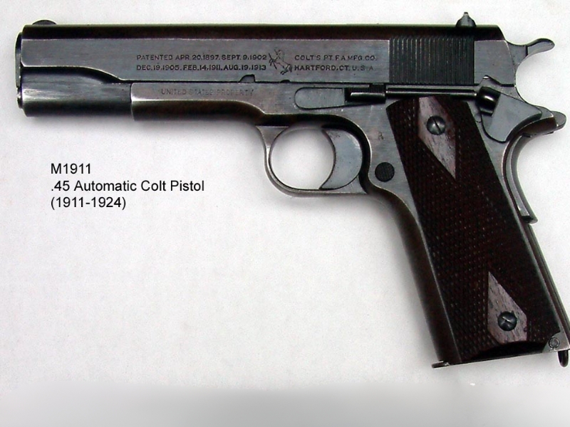 Comparison of government-issue M1911 and M1911A1 pistols. (Photo Credit: Dkamm)
