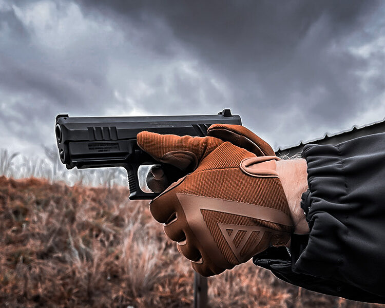 On the range with the Grand Power Q1 9mm handgun.