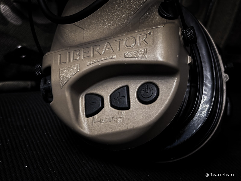 Control buttons on the Safariland Liberator headset.