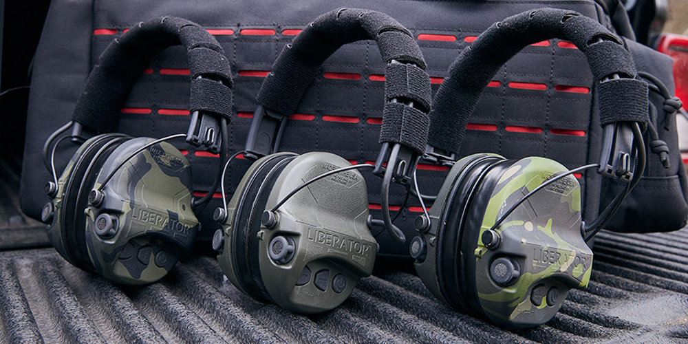 Safariland Liberator model digital hearing protection. 