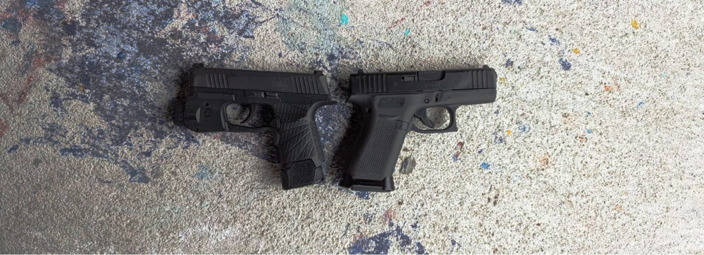 glock 43X and sig p365 grip to grip