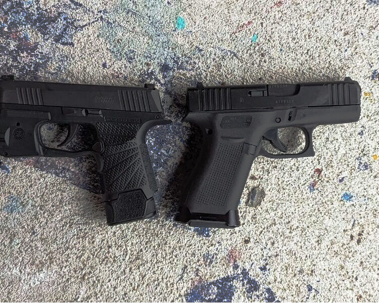 glock 43X and sig p365 grip to grip