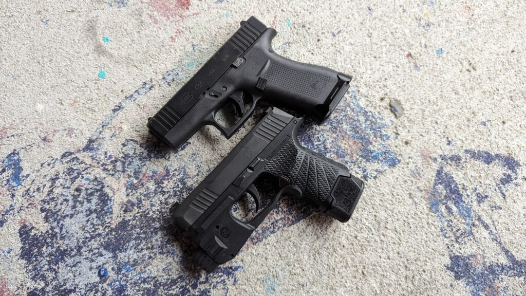 Glock and sig side by side