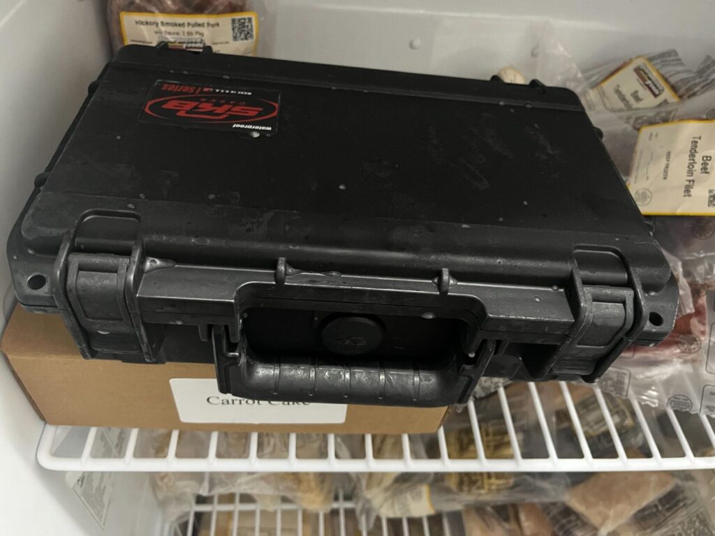 skb cases single pistol case in freezer for torture testing