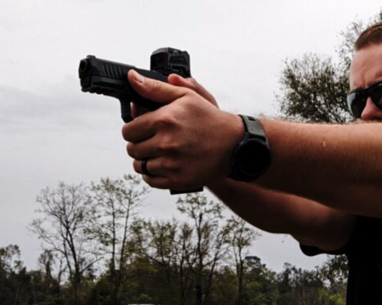 bill drill - aiming handgun
