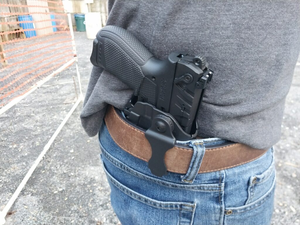 Concealed carry pistol in a holster