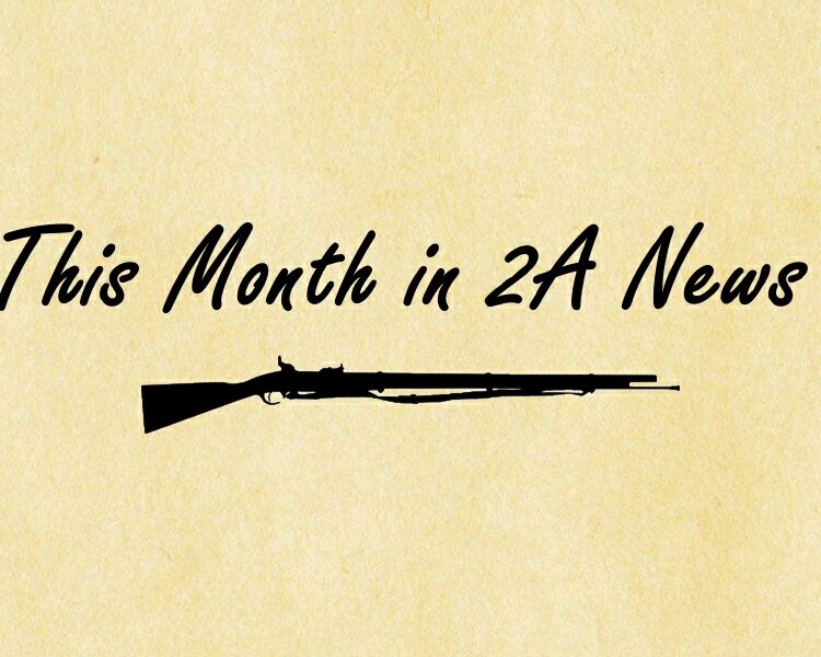 This Month in 2A News with musket silhouette