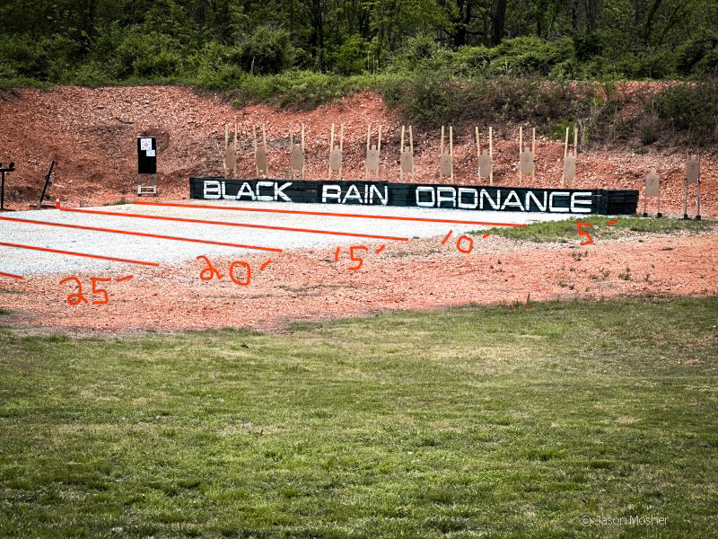 Yard lines on Black Rain Ordnance shooting range.