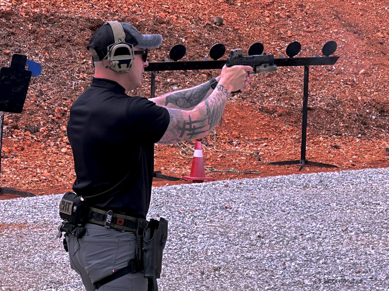 Rick Crawly shooting at the range.