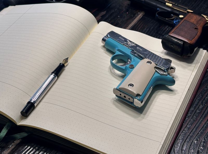 personal firearms record book with handguns
