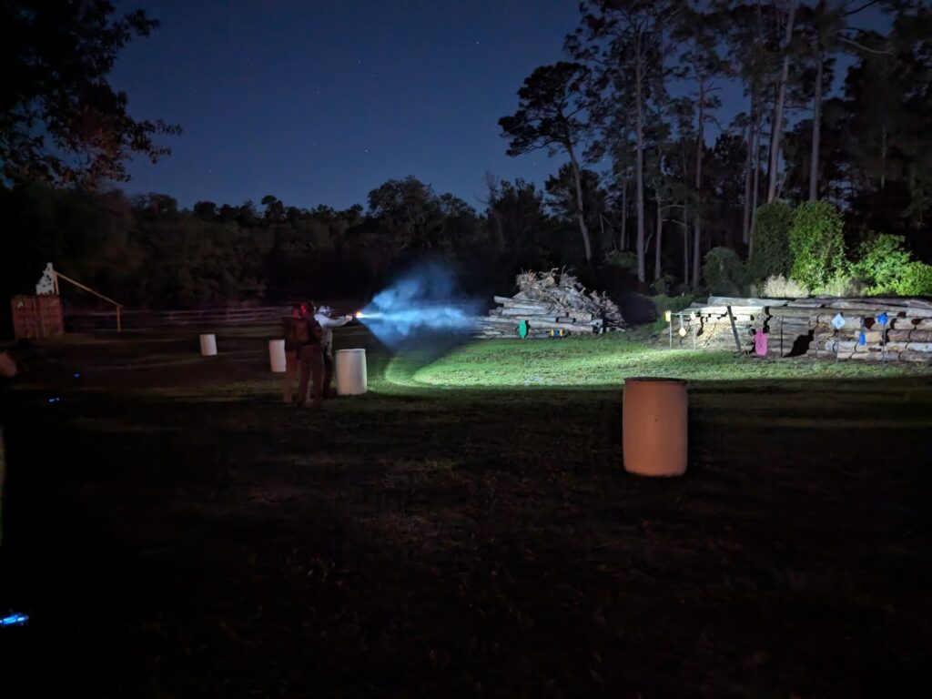 night shoot at outdoor range - low light training with weaponlight