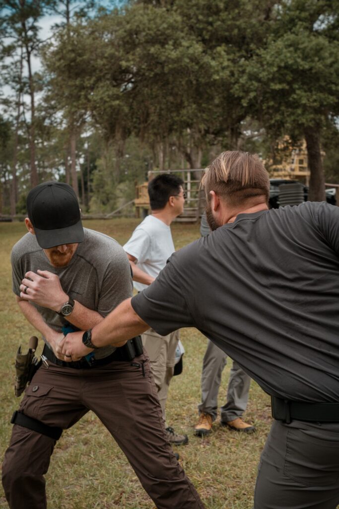 handgun retention training at full spectrum warrior training facility