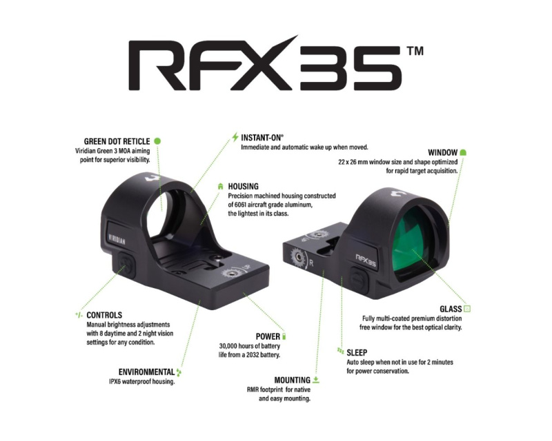 Viridian RFX green dot sights for taurus - RFX35