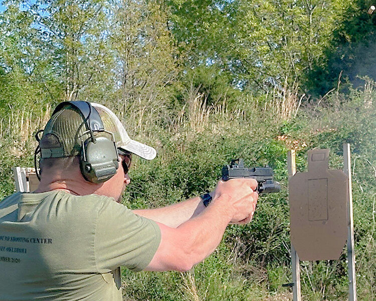 Running drills on the range.