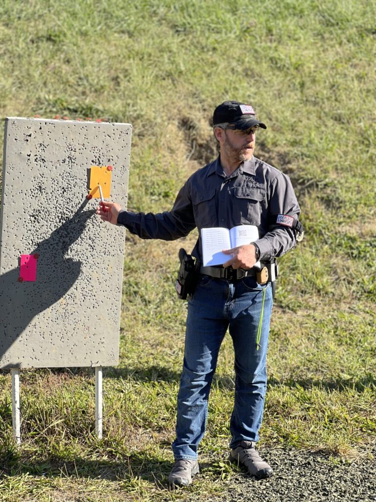 pictured is Rick Hogg talking about the War HOGG self eval with The Firearms Training Notebook