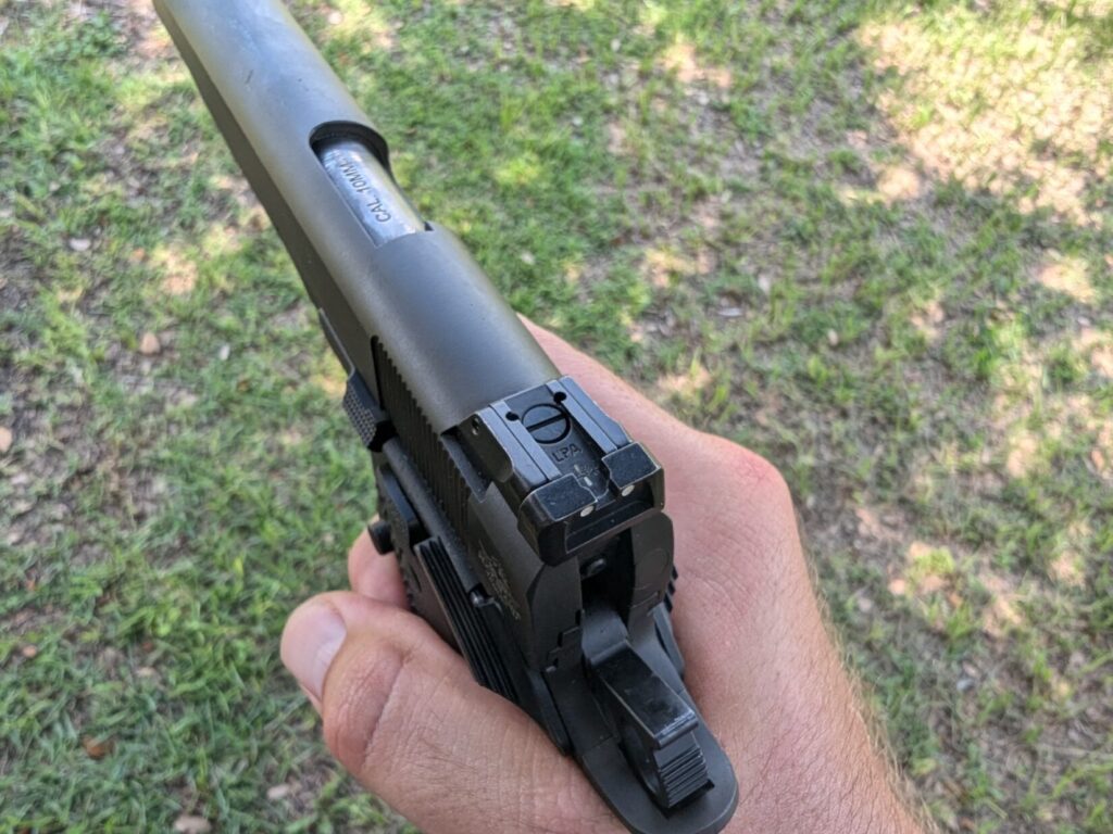 lpa rear sights on 10mm handgun