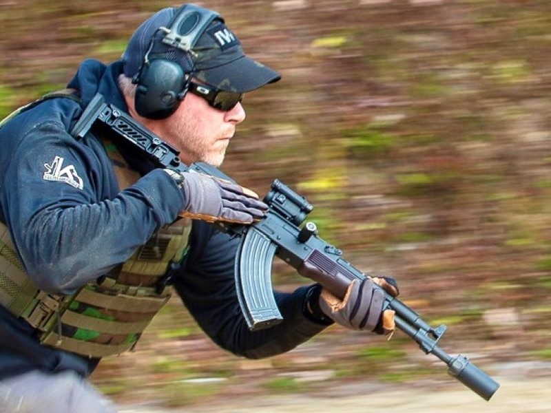 Ken Allen Training with Kalashnikov rifle.