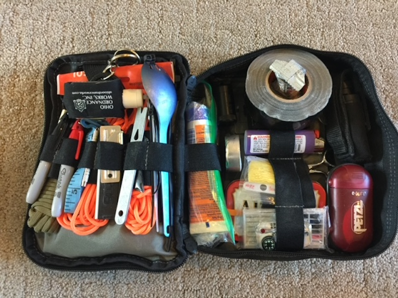 Emergency gear from a Bug Out Bag