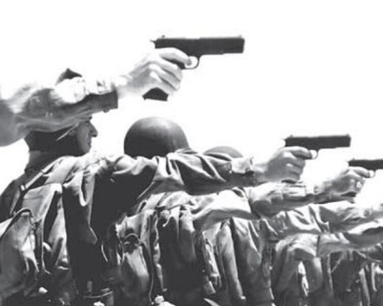 soldiers shooting M1911