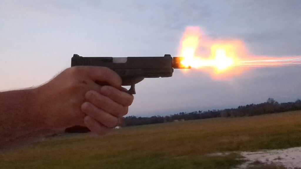 muzzle flash from compensator