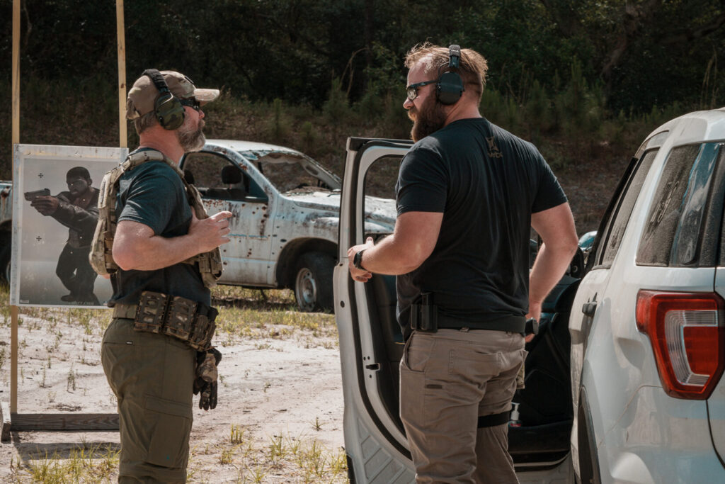 Rich Graham instructing student on vehicle tactics