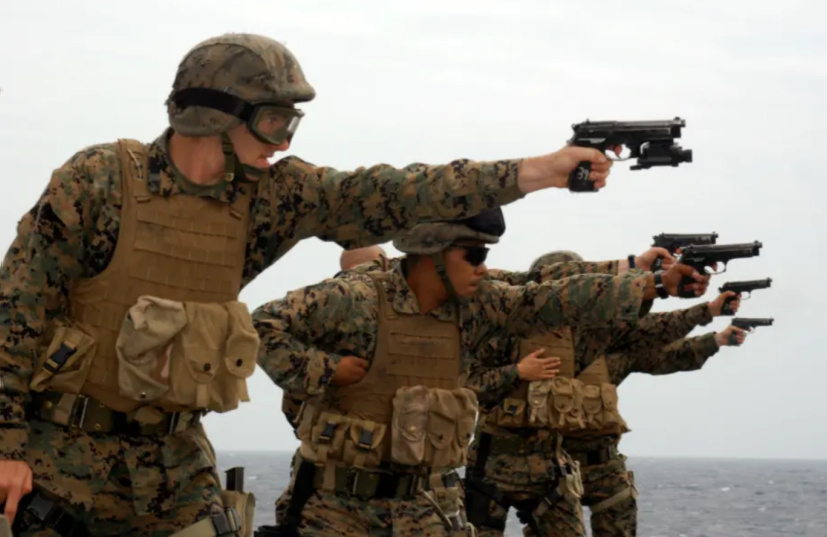 Marines shooting the M9