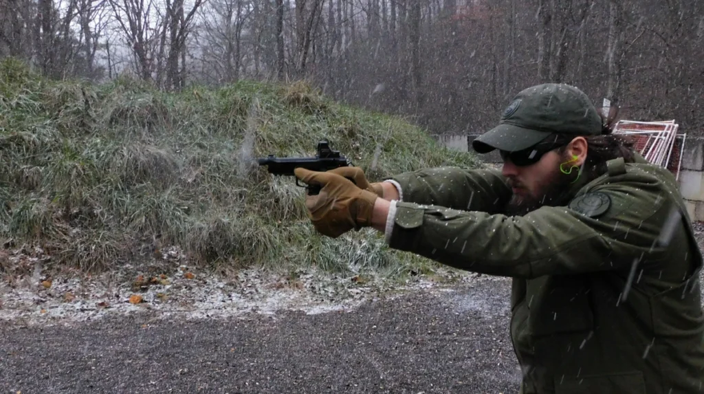 shooting in the snow