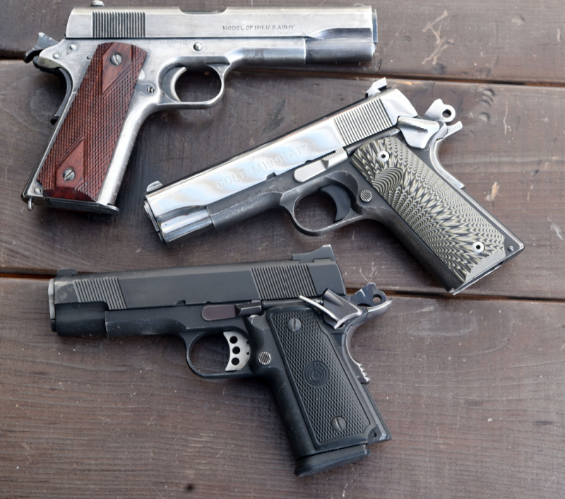 US Property Marked Colt M1911, US Property Marked Colt M1911, and Para Ordnance P-12