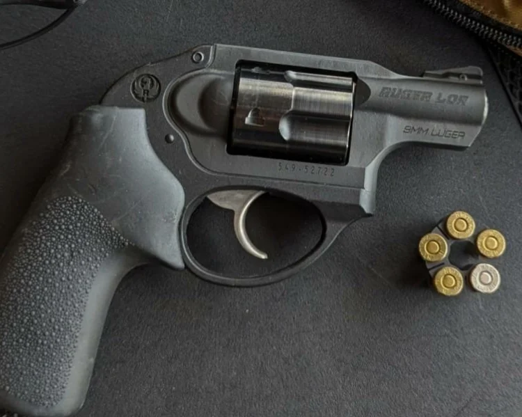 Ruger LCR revolver with ammo on a moon clip