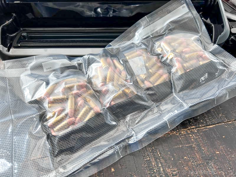 Vacuum sealing ammunition.