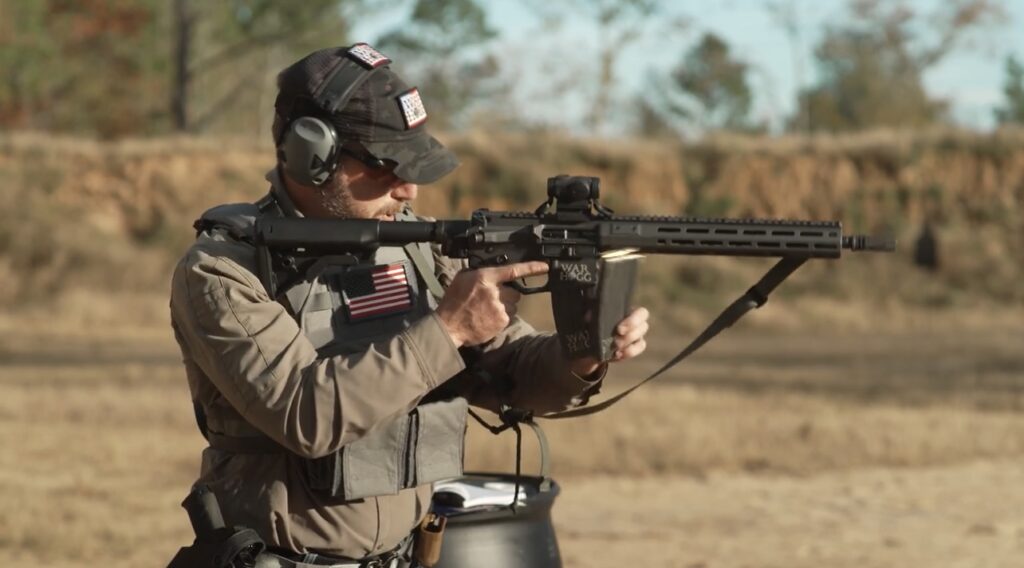 Rick Hogg demonstrates the tactical magazine change with a carbine