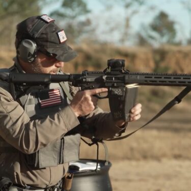 Rick Hogg demonstrates the tactical magazine change with a carbine