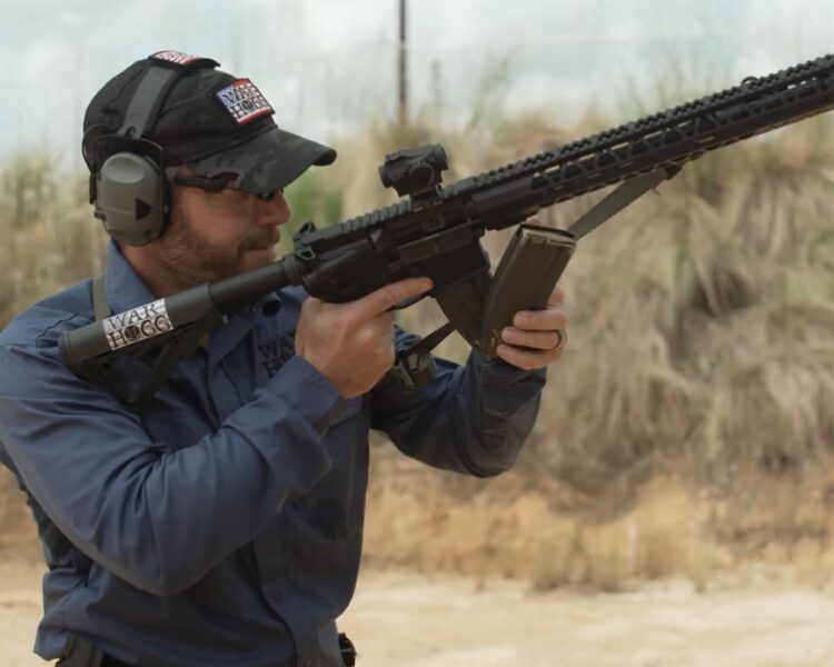 Rick Hogg of War HOGG Tactical conducting a tactical magazine change with a carbine