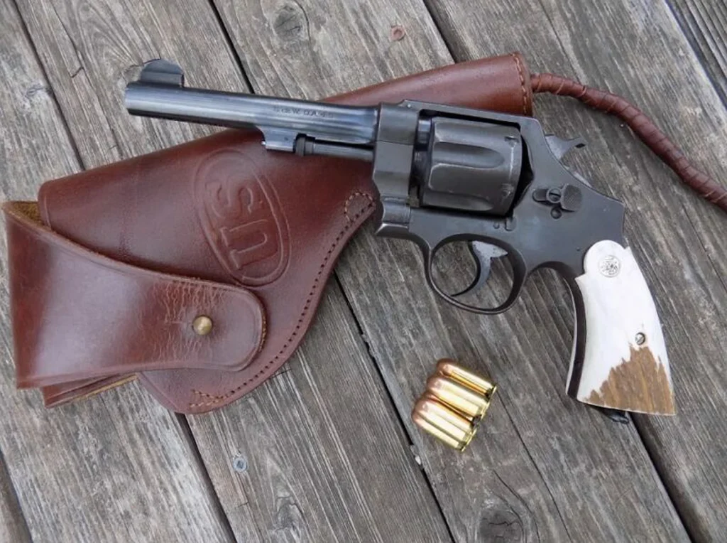 Smith & Wesson Model of 1917 Revolver in .45 ACP with ammunition