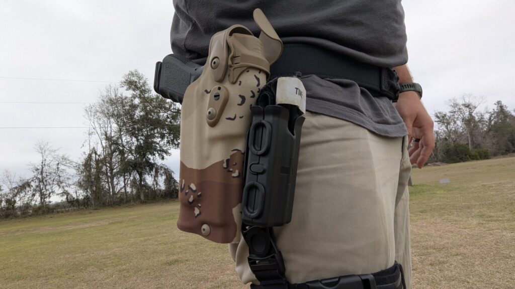 Tourniquet on holster with Safariland TQ system