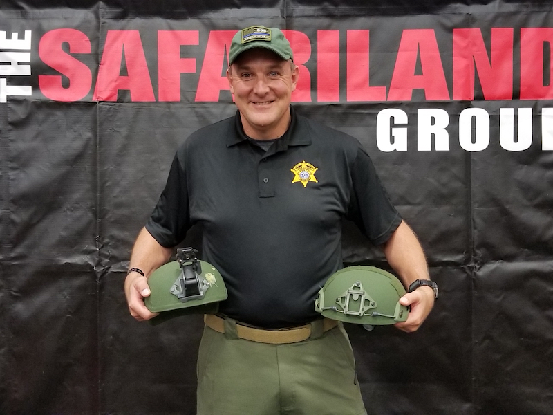 Sgt. Buddy Brown with helmet