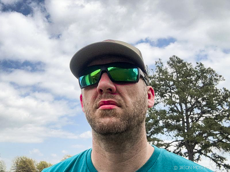 Jason Mosher outside wearing ShellShock ballistic glasses with tinted lenses