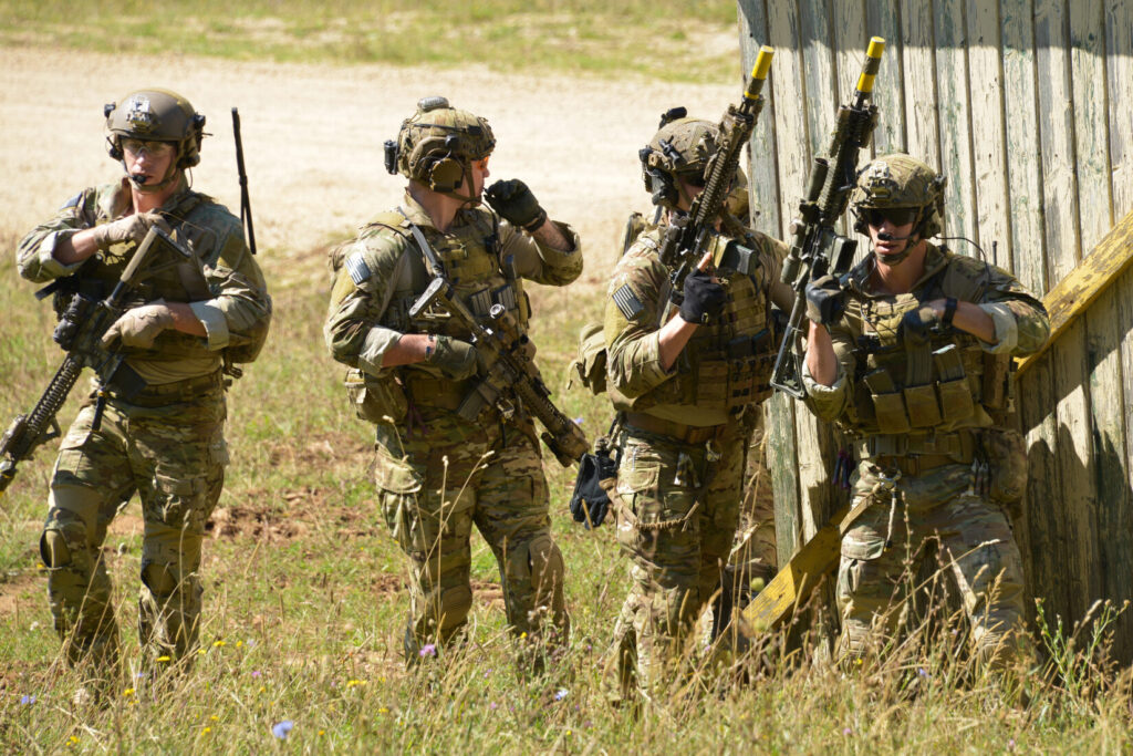 Soldiers with the 75th Ranger Regiment conduct a training raid at the Hohenfels Training Area, Germany during exercise Swift Response 15, Aug. 26, 2015. (Photo: U.S. Army by Markus Rauchenberger)