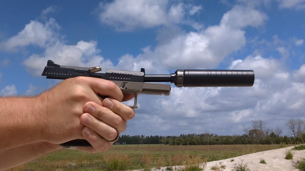 suppressed 9mm handgun gun cycling