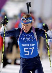 Lanny Barnes competing in the Olympics